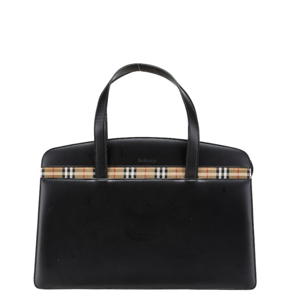 Burberry Nova Check Shadow Black Horse Handbag Multicolor Leather Canvas - Picture 2 of 9